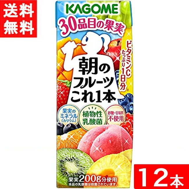 カゴメ 朝のフルーツこれ一本 200ml 12本 送料無料