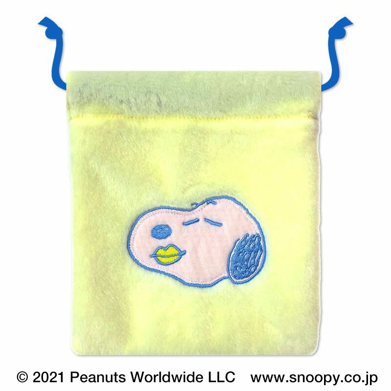 【お買い物マラソンP10倍】 スヌーピー フワフワ 巾着 snoopy PEANUTS ボア生地 ボ...