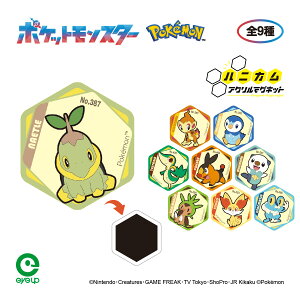 【お買い物マラソンP10倍】 ポケットモンスター ハニカムアクリルマグネット vol.7 |ポケモン pokemon 御三家 さいしょ ナエトル ヒコザル ポッチャマ ツタージャ ポカブ ミジュマル ハリマロン フォッコ ケロマツ 磁石