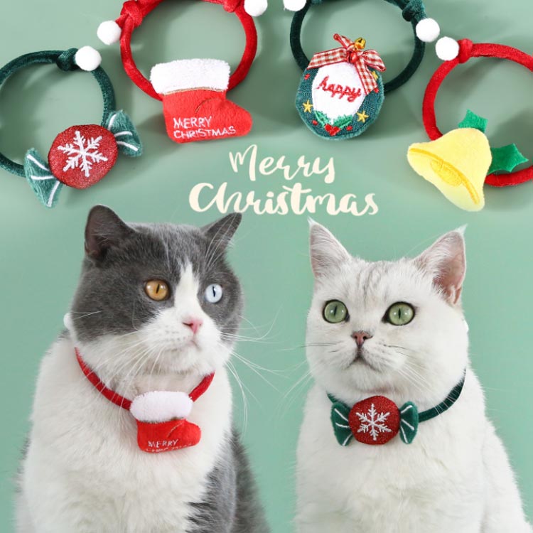 手作り 安全 安全 春首輪 クリスマス 犬 嫌がらない クリスマス ねこ ベルベット 新年 おしゃれ 【送料..