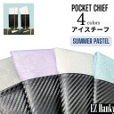 <アイスチーフ>挿すだけ、簡易ポケットチーフ 角度・高さ調整カードホルダー 夏仕様 パステルカラー ハンカチーフ ポケットチーフ ストレートヘッド TVホールド...
