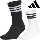 adidas Golf アディダス ゴルフ 正規品 ハーフクルー丈 スリーストライプス クッション ソックス 2025新製品 「 KRP20 」 【当店在庫品】