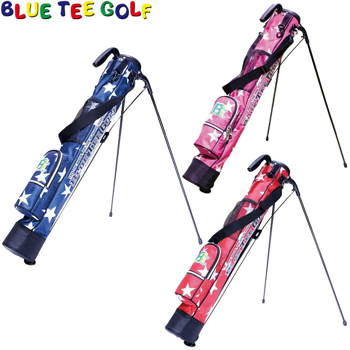 BLUE TEE GOLF(ブルーティーゴルフ)日本正規品 ナイロン セルフスタンドバッグ[スター] 「CC-002」