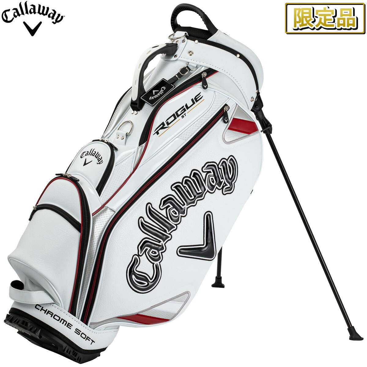 【限定品】 Callaway(キャロウェイ)日本正規品 Tour Stand 22 JM (ツアー スタンド 22 JM) スタンドキャディバッグ 2022モデル ホワイト/シルバー/レッド(5122459) 【あす楽対応】