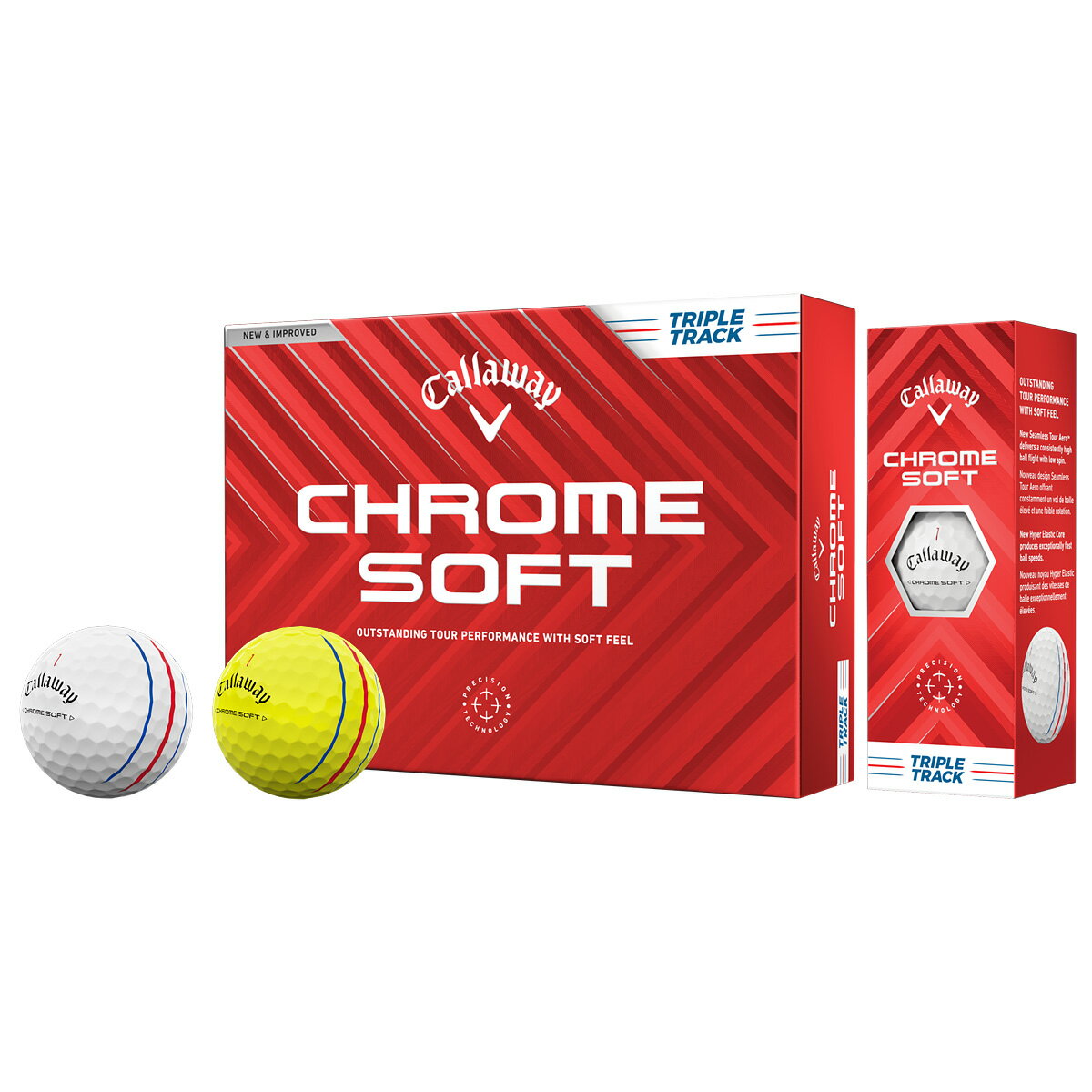 Callaway キャロウェイ日本正規品 CHROME SOFT TRIPLE TRACK クロムソフト トリプルトラック 2024新製品 ゴルフボール 1ダース(12個入) 