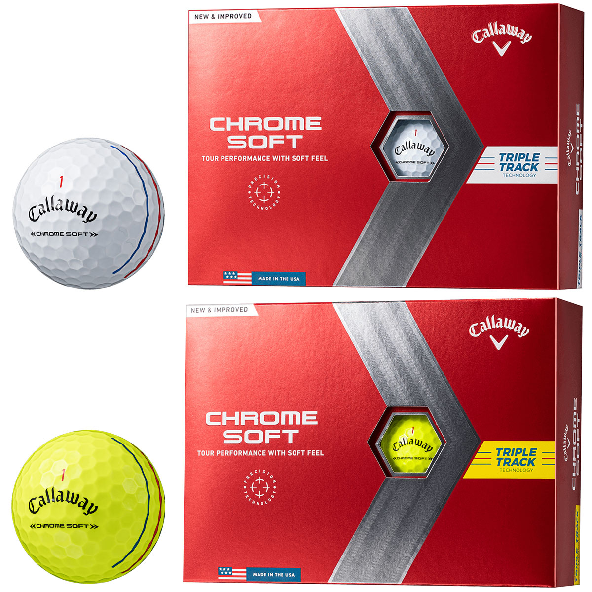 Callaway キャロウェイ日本正規品 CHROME SOFT TRIPLE TRACK クロムソフト トリプルトラック 2022モデル ゴルフボール 1ダース(12個入) 【あす楽対応】