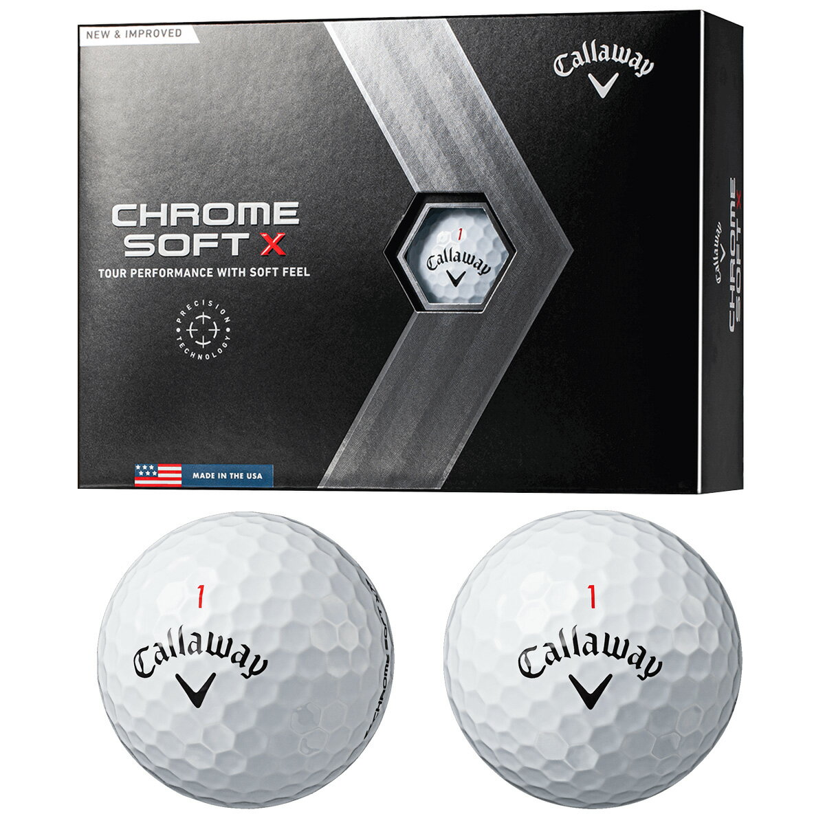 【4/20 エントリー/抽選で最大100%ポイントバック】 Callaway キャロウェイ日本正規品 CHROME SOFT X クロムソフト エックス 2022モデル ゴルフボール1ダース(12個入) 【あす楽対応】