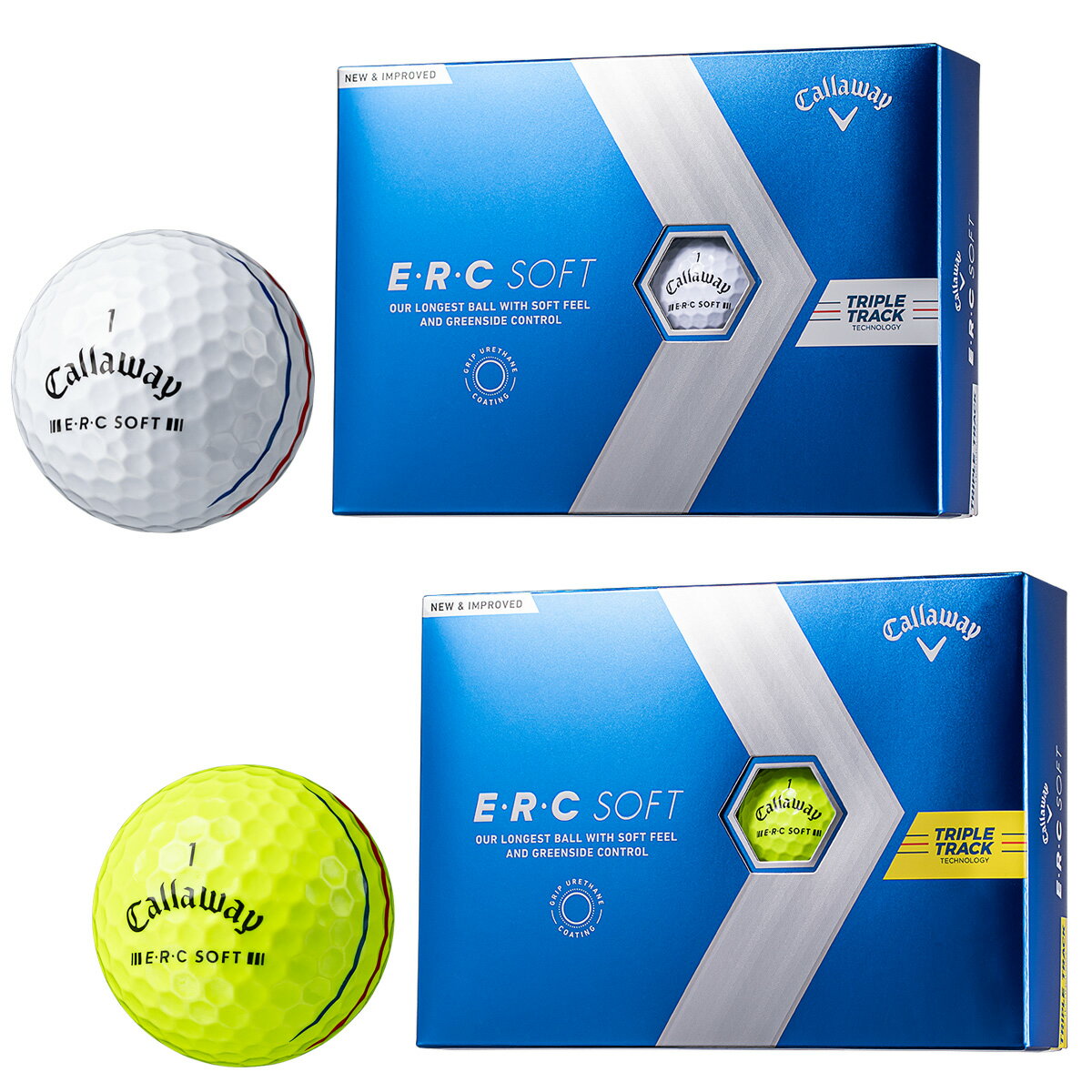 Callaway キャロウェイ 日本正規品 ERC SOFT イーアールシー ソフト 2023モデル ゴルフボール1ダース(12個入) 「 ERC SOFT 23 TRPL TRK 」 