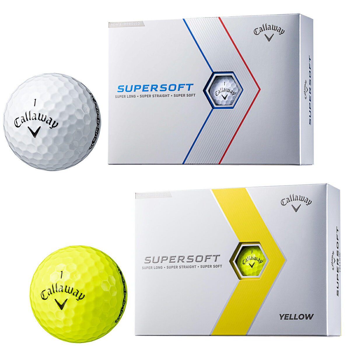 Callaway キャロウェイ日本正規品 SUPER SOFT (スーパーソフト) 2023モデル ゴルフボール1ダース(12個入) 