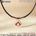 Colantotte コラントッテ 正規品 TAO Necklace slim ARAN mini ネックレス スリム アラン ミニ シャンパンゴールド×ルビーレッドラメ 男女兼用 磁気ネックレス 2022モデル 「 ABARO 」 【あす楽対応】