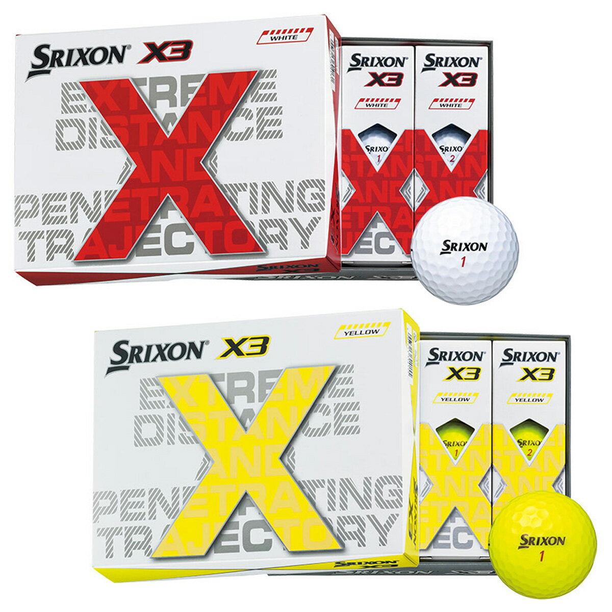 DUNLOP ダンロップ 日本正規品 SRIXON X3 スリクソン エックススリー 2022モデル ゴルフボール 1ダース(12...