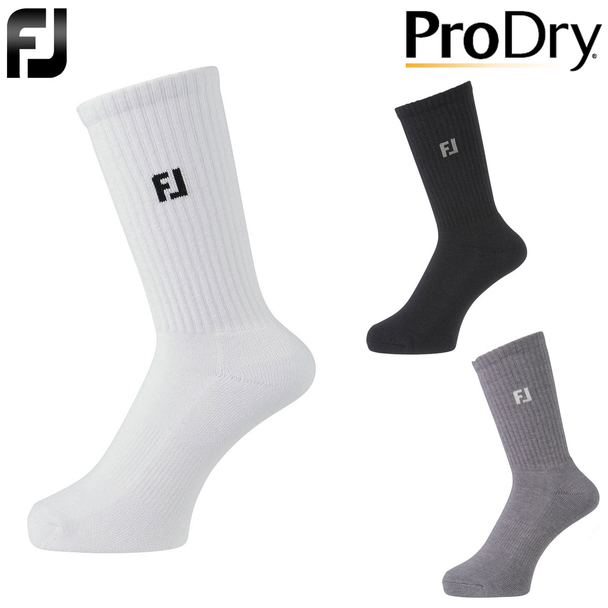 FOOTJOY フットジョイ 日本正規品 ProDry プロドライ クルー ゴルフ ソックス 「 FJSK102 」 