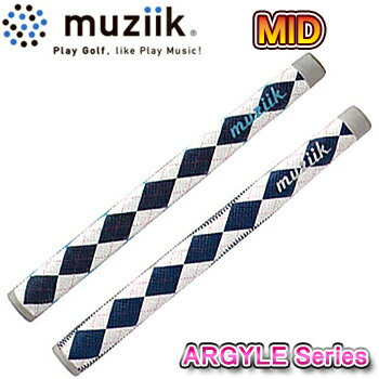 Muziik（ムジーク）日本正規品ARGYLE（アーガイル）ゴルフグリップ（パター用）ミッドサイズ