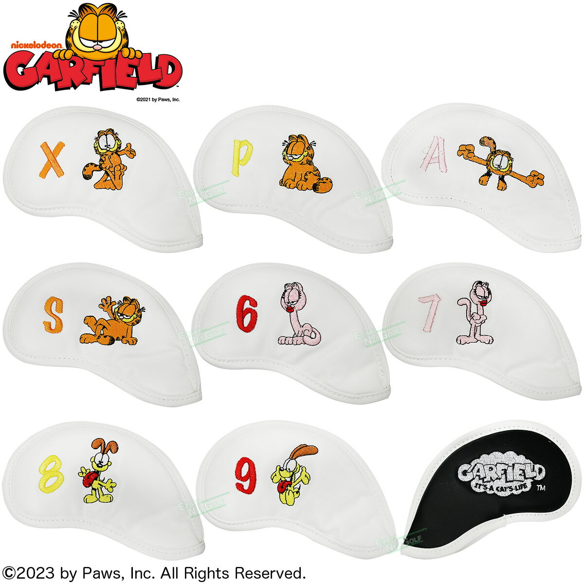 Garfield ガーフィールド ガーフィールドフレンズ アイアンカバー 8個セット 丸眞 「 3995000600 」 【当店在庫品】