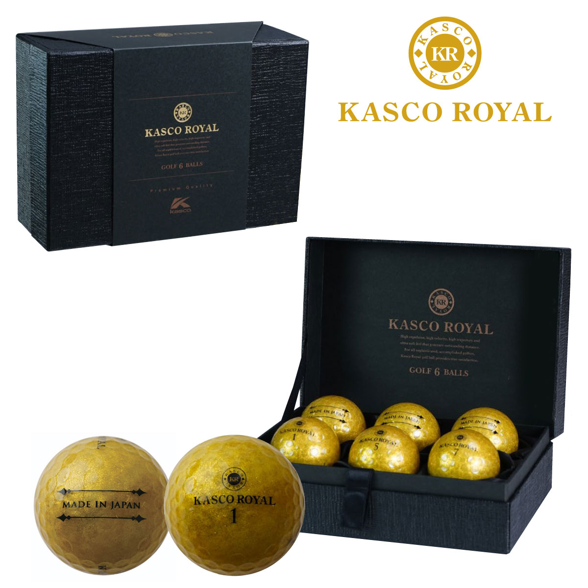 kasco キャスコ 日本正規品 KASCO ROYAL3 キャスコロイヤルスリー ゴルフボール 半ダース(6個入) 