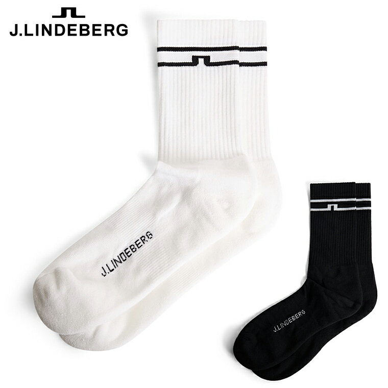 【11/4～11/11限定!エントリーで最強翌日配送商品10倍!】 J.LINDEBERG ジェイリンドバーグ 正規品 Connel ジャカードロゴ ストライプ ゴルフ メンズ ソックス 2025新製品 「 073-44831 ( GMAC13683 ) 」 【当店在庫品】