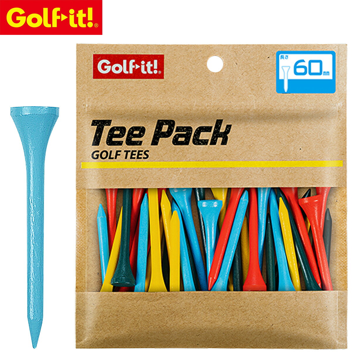 Golfit! ゴルフイット ライト 正規品 TEE PACK ティーパック ウッドティー 60 カラー 2024モデル 「 全..