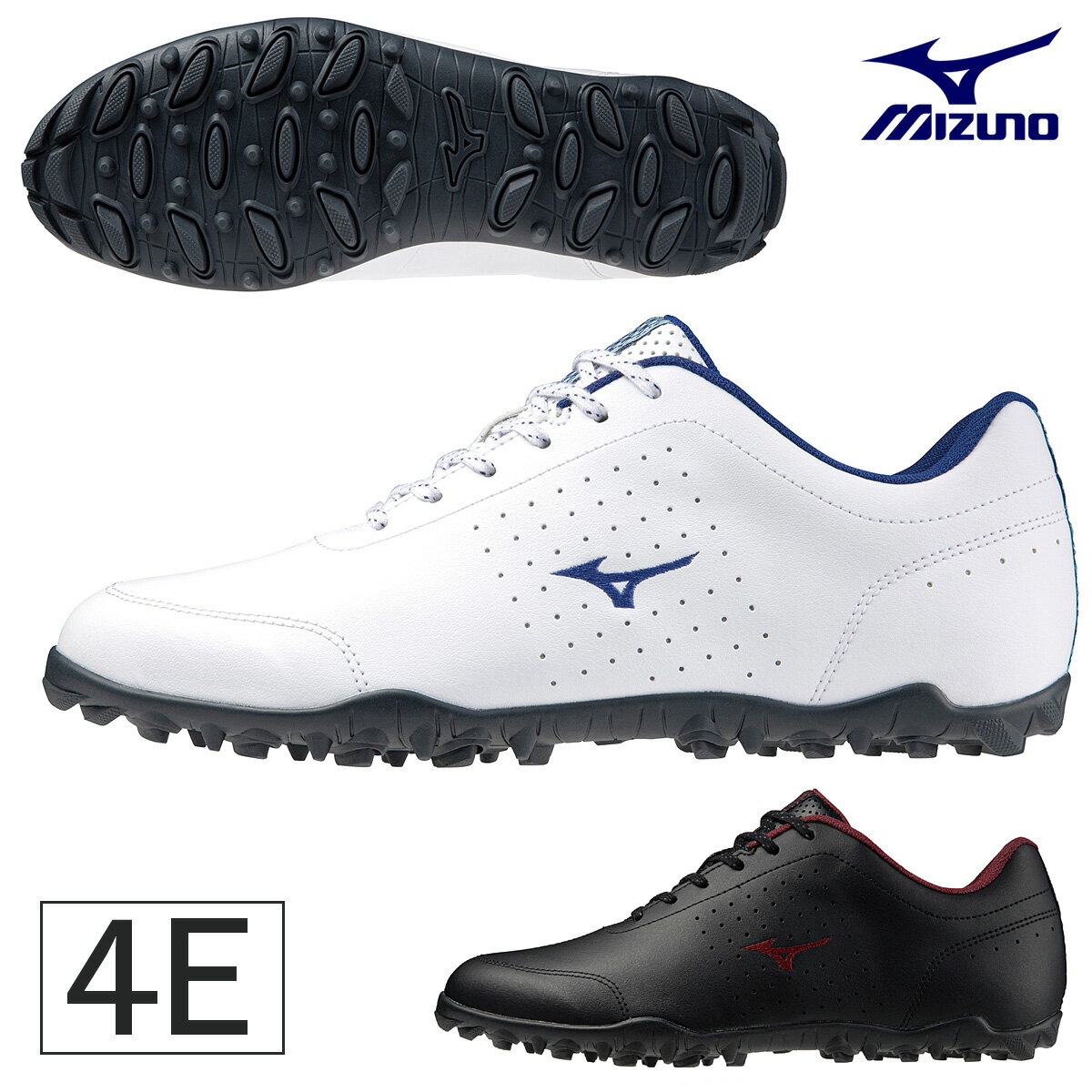 楽天EZAKI　NET　GOLF【5/15 エントリー/抽選で最大100％ポイントバック】 MIZUNO ミズノ 正規品 WIDE STYLE LIGHT ST ワイドスタイル ライト 2023モデル スパイクレス ゴルフシューズ 「 51GQ2345 （4E相当） 」 【あす楽対応】