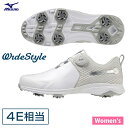 楽天EZAKI　NET　GOLF【4/20 エントリー/抽選で最大100％ポイントバック】 MIZUNO ミズノ 正規品 WIDE STYLE SL BOA ウィメンズ ワイドスタイルSL ボア ソフトスパイク ゴルフシューズ 2022モデル 「 51GW2230 （4E相当） 」 【あす楽対応】