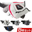 【まとめ買い】 MIZUNO ミズノ 正規品 W-GRIP ダブルグリップ メンズ ゴルフグローブ(左手用) 「 5枚セット 5MJML051 」 【あす楽対応】