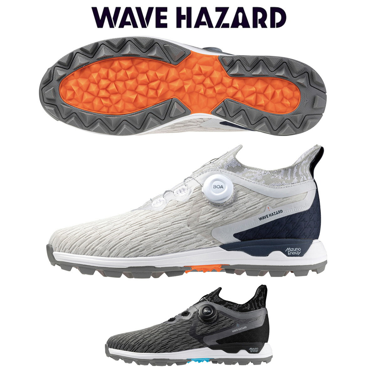 MIZUNO ミズノ正規品 WAVE HAZARD WG BOA ウエーブハザード WG ボア スパイクレスゴルフシューズ 2023モデル 「 メッシュタイプ 51GM2370 」 