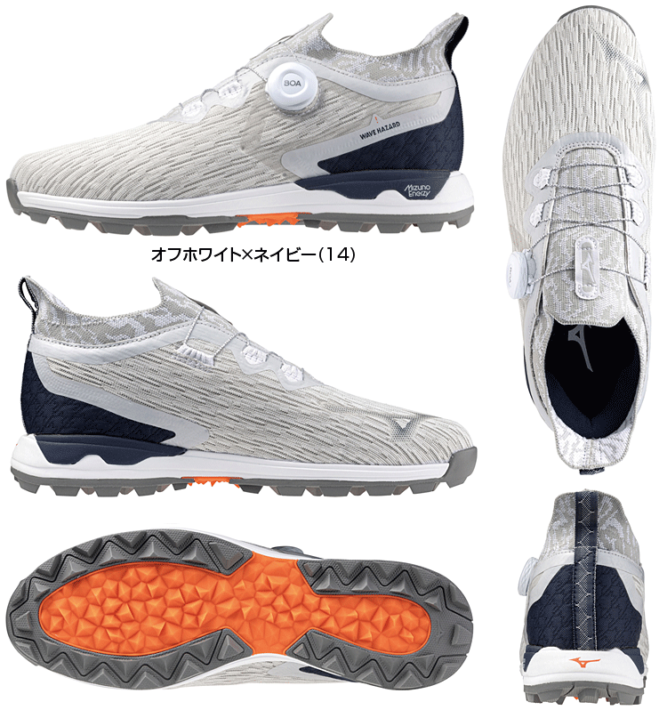 MIZUNO ミズノ正規品 WAVE HAZARD WG BOA ウエーブハザード WG ボア スパイクレスゴルフシューズ 2023モデル 「 メッシュタイプ 51GM2370 」 【あす楽対応】