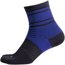 イイダ靴下 Runtage ATHLETE SUPPRT SOCKS ブラックxブルー iid-rssc05-65