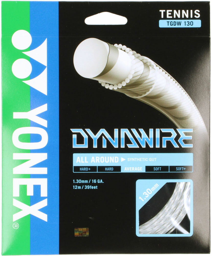 Yonex(ヨネックス) 硬式テニス用ガット DYNAWAIRE130(ダイナワイヤー130) ホワイト/シルバー