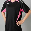 デサント(DESCENTE) 半袖バレーボールシャツ ブラック/ピンク
