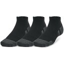 UNDER ARMOUR(アンダーアーマー) UAパフォーマンステック ローカット ソックス (3足セット) BLK/BLK/JGY