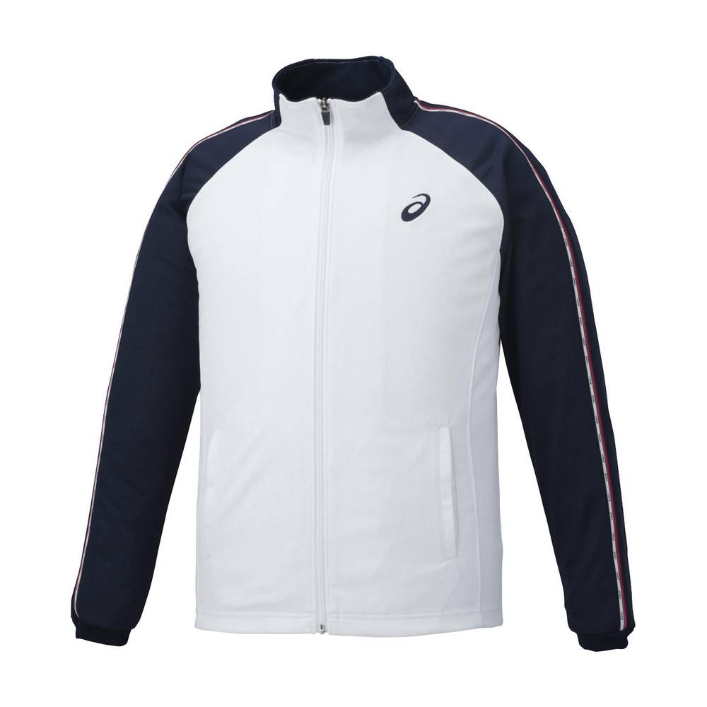 アシックス ASICS 2031D811 ドライTRジャケット(RE) ホワイトXネイビー