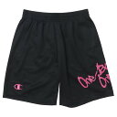 チャンピオン SHORTS ブラック×ピンク