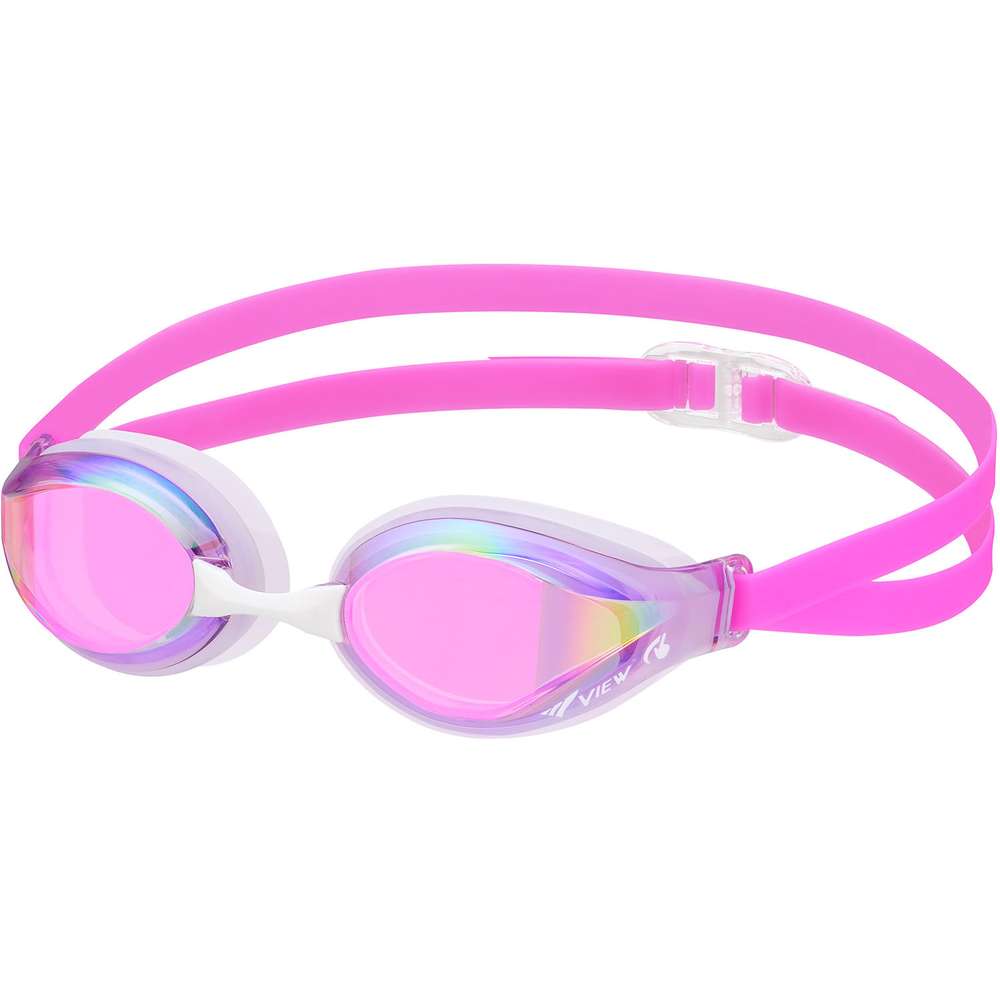 ビュー 小学生用 レーシング(競泳)スイミング ゴーグルTRY(トライ)ミラーモデル ラベンダー×ピンク