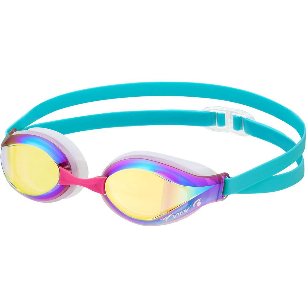 ビュー 小学生用 レーシング(競泳)スイミング ゴーグルTRY(トライ)ミラーモデル バイオレット×ゴールド