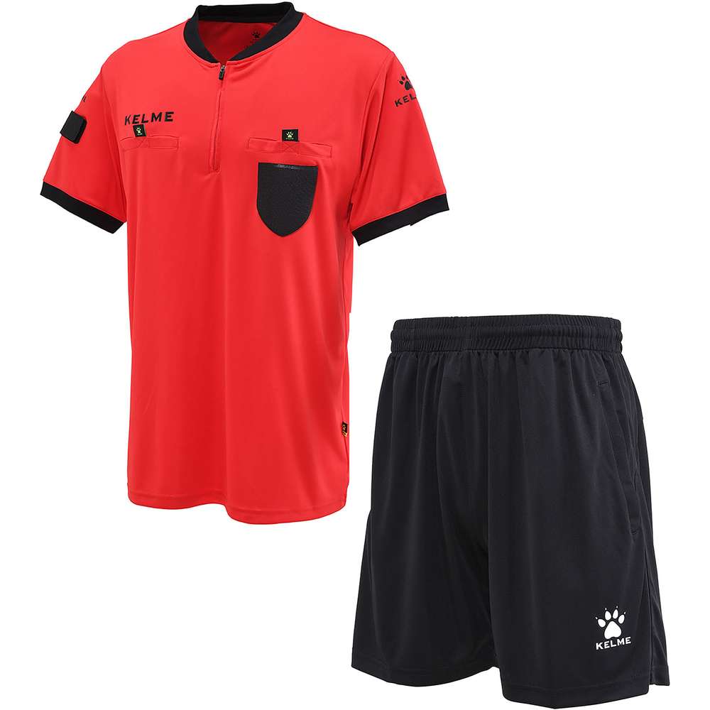 ケレメ レフリーシャツ&パンツセット レッド×ブラック