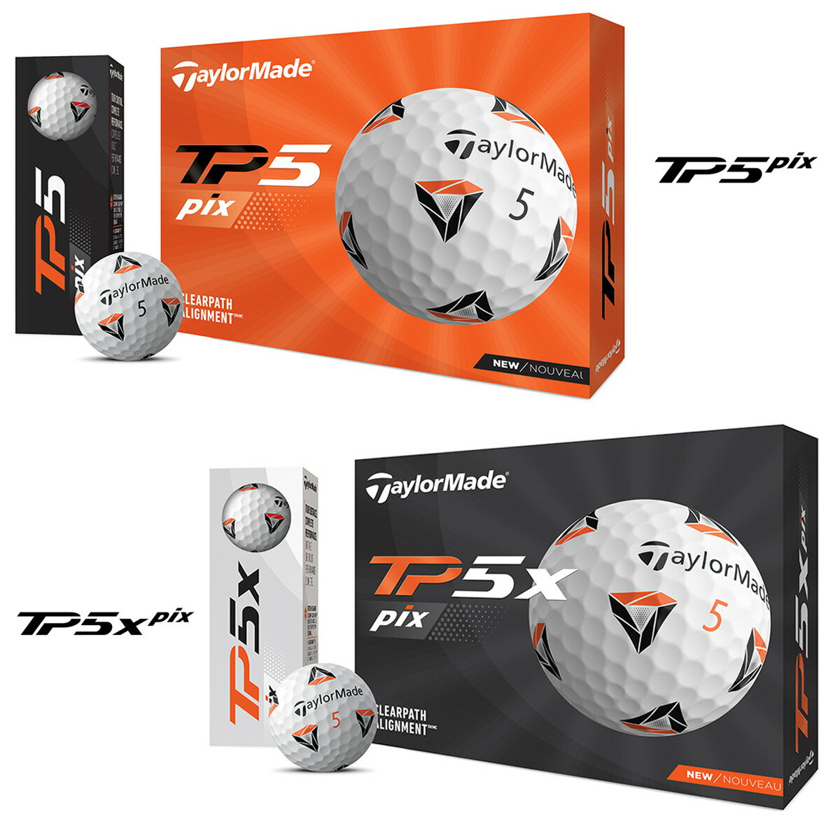 【リッキーファウラー監修】TaylorMade(テーラーメイド)日本正規品 TP5 Pixシリーズ 2021モデル ゴルフボール1ダース(12個入) 【あす楽対応】