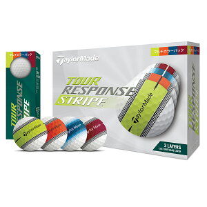 【限定品】TaylorMade テーラーメイド 日本正規品 TOUR RESPONSE STRIPE MULTI COLOR ツアーレスポンス ストライプ マルチカラー 2023モデル ゴルフボール 1ダース(12個入) 「 N0804501 」 【あす楽対応】