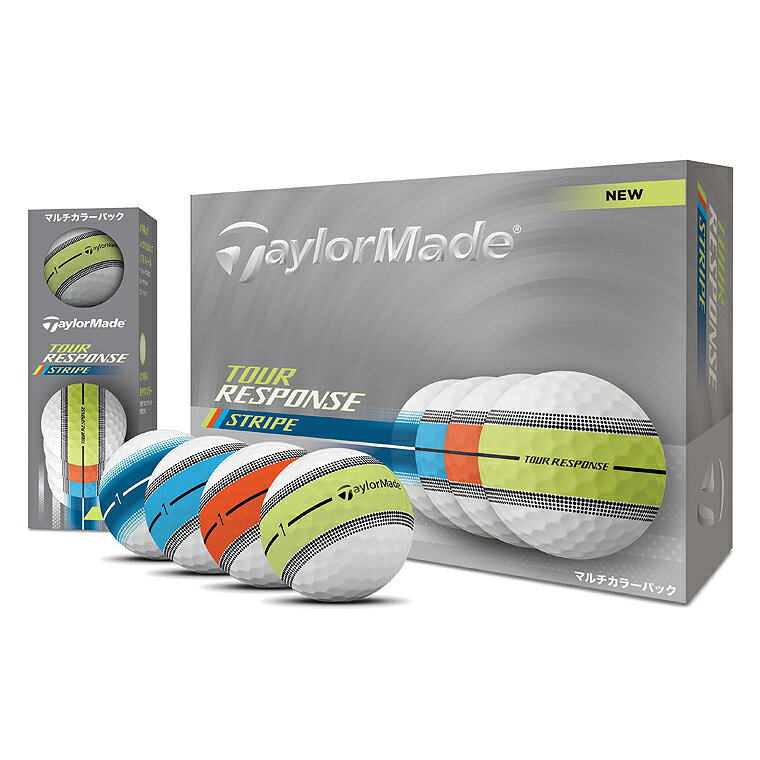 【11/20 エントリー/抽選で最大100%ポイントバック】 TaylorMade テーラーメイド 日本正規品 TOUR RESPONSE STRIPE MULTI COLOR ツアーレスポンス ストライプ マルチカラー 2025新製品 ゴルフボール 1ダース(12個入) 「 M1804601 」 【当店在庫品】
