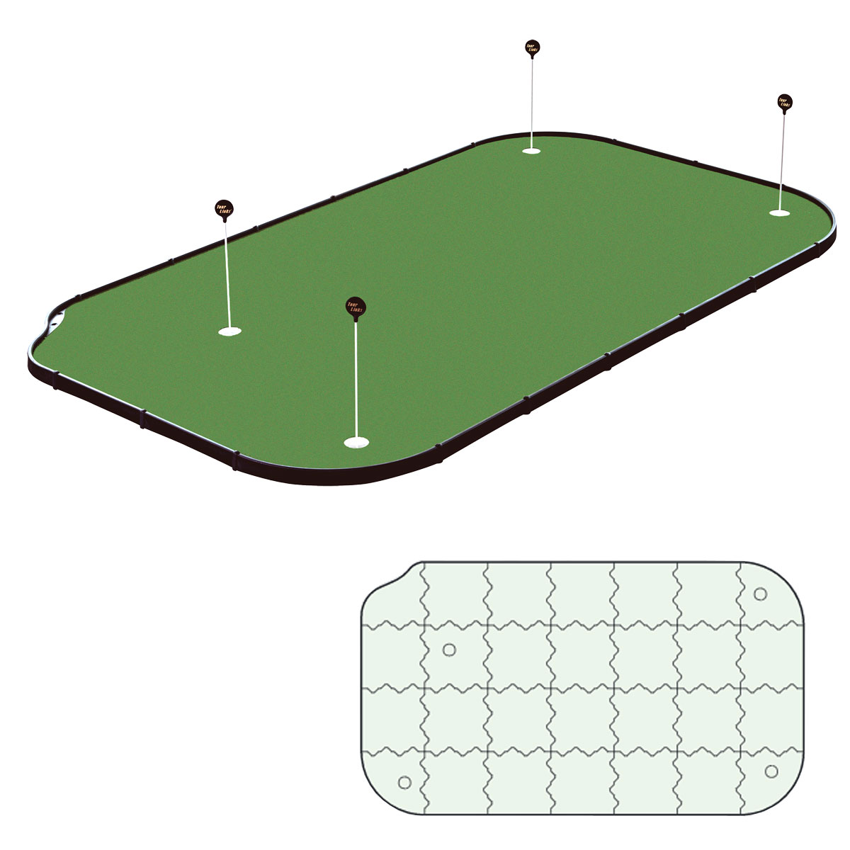 TourLinks ツアーリンクス 日本正規品 8×14MONEY MAKER PUTTING GREEN パーソナル パッティング グリーン マネーメーカー 全天候型パッティング練習組み立て式マット 「 PG-28-PM-1(Z-143) 」