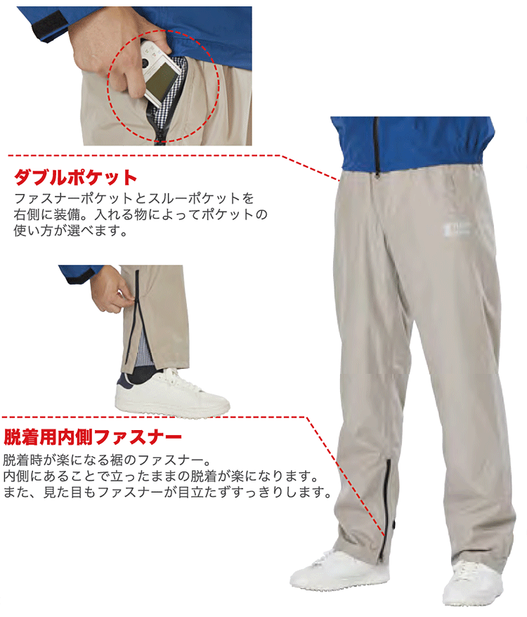 TURF DESIGN ターフデザイン 正規品 レインパンツ(下) 「 TDRW-2370P 」