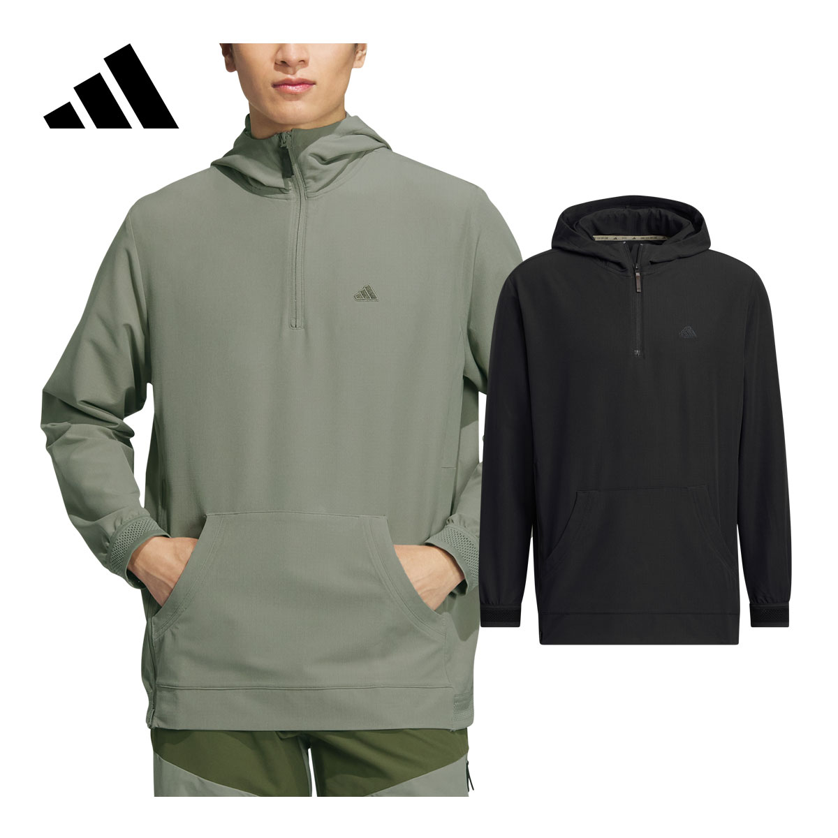 adidas Golf アディダスゴルフ ゴルフウエア 長袖 ジャケット フーディー 「 MGR96 」 ミニリップ 撥水 アノラック 秋冬ウエア 【当店在庫品】