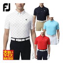 FOOTJOY フットジョイ ゴルフウエア 半袖 ボタンダウン ポロシャツ 「 FJ-S23-S05 」 ビッグサイズ クロスクラブプリント 春夏ウエア 【あす楽対応】