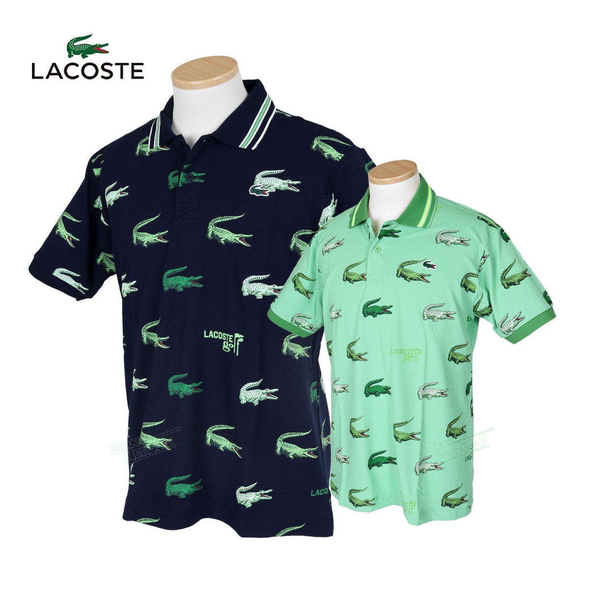 LACOSTE ラコステ ゴルフウエア 半袖ポロシャツ 「 DH5181-10 」 ウルトラドライ総柄ゴルフ 2023モデル 春夏ウエア 【あす楽対応】