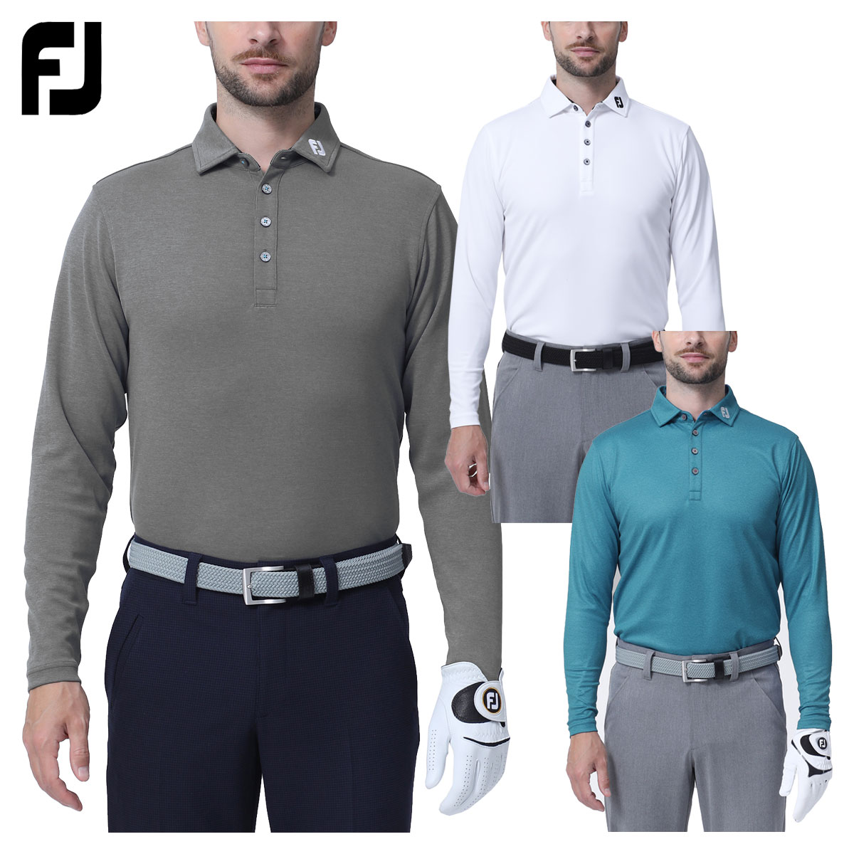 フットジョイ FOOTJOY ゴルフウエア メンズ 長袖シャツ 「 FJ-F23-S05 」 サーモライト 4つボタンシャツ 秋冬ウエア 【当店在庫品】