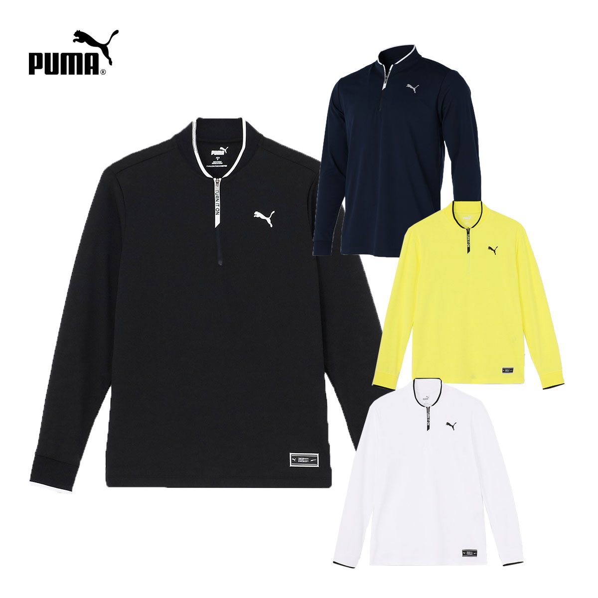 プーマゴルフ PUMAGOLF ゴルフウエア メンズ 長袖シャツ 「 624912 」 ストレッチ スムー ス リブカラー ポロシャツ 2023秋冬モデル 