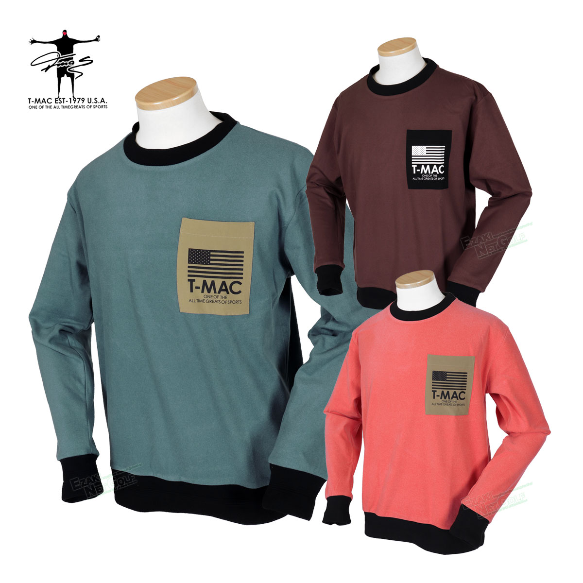 ティーマック T-MAC GOLF ゴルフウエア メンズ トレーナー 「 7412370106 」 長袖 クルーネック 秋冬ウエア 【当店在庫品】