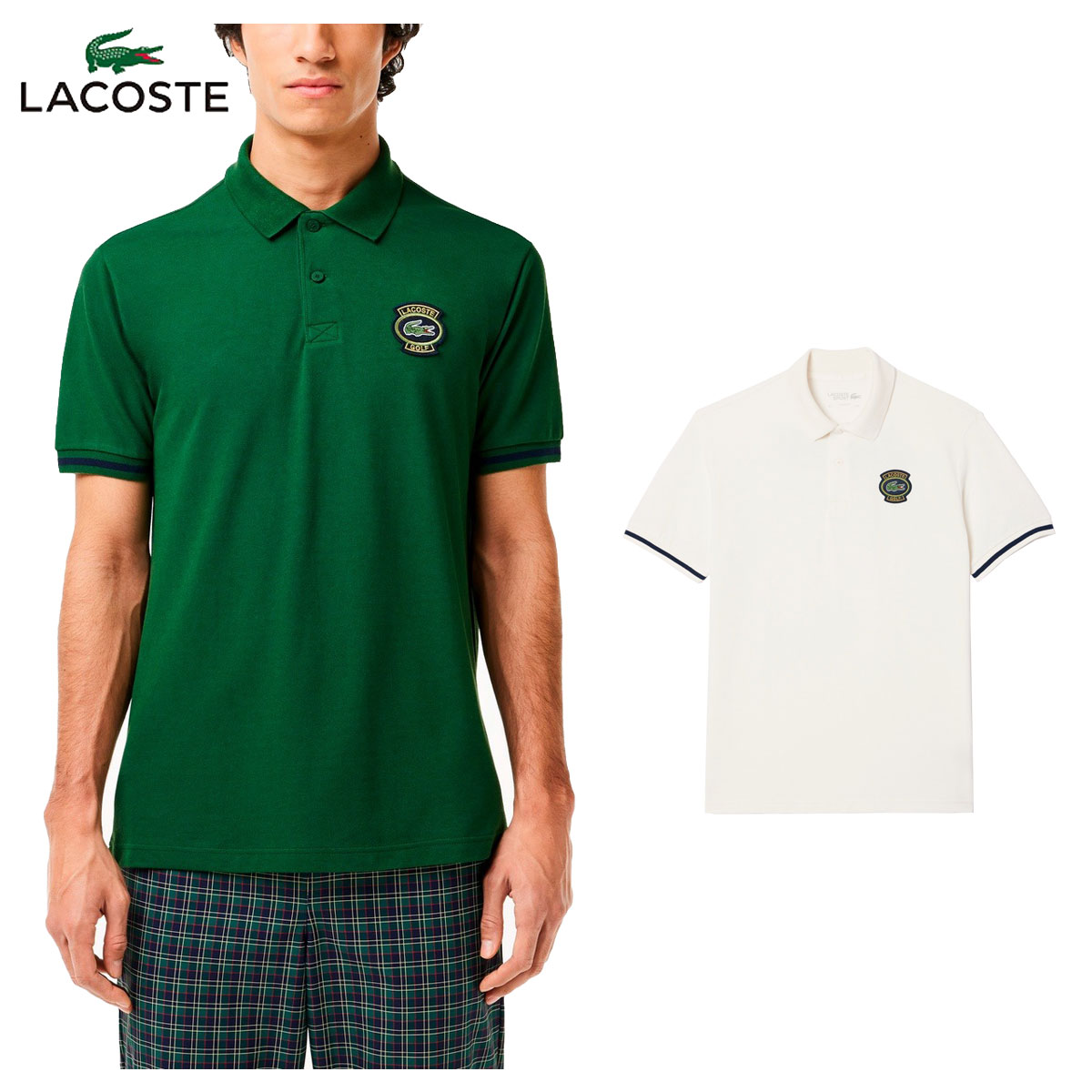 ラコステ 【5/15 エントリー/抽選で最大100%ポイントバック】 ラコステ LACOSTE ゴルフウエア メンズ 半袖ポロシャツ 「 DH743610 」 オーバル ロゴワッペン コットン タッチドライ 2024春夏モデル 【あす楽対応】