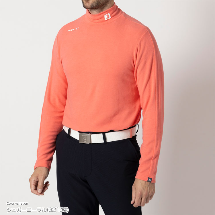 フットジョイ FOOTJOY ゴルフウエア メンズ 長袖モックネックシャツ 「 FJ-F24-S08 」 起毛 保温　ストレッチ 秋冬ウエア 【当店在庫品】