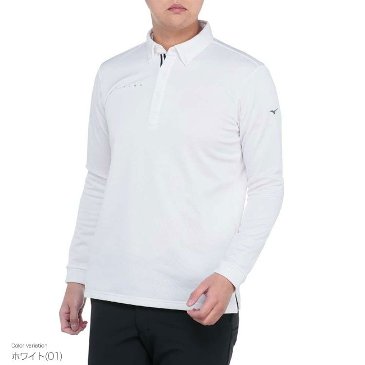 【10/30限定!エントリーで当店全品ポイント10倍!】 ミズノ MIZUNO ゴルフウエア メンズ 長袖ボタンダウンシャツ 「 E2MAB507 」 ブレスサーモ 保温 秋冬ウエア 【当店在庫品】