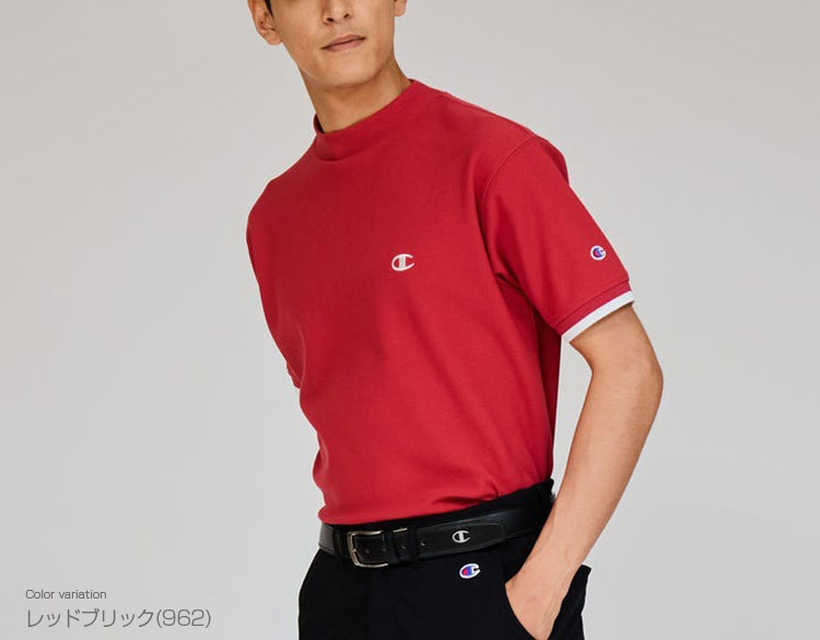 【11/27まで エントリー/抽選で最大100%ポイントバック】 チャンピオン Champion ゴルフウエア メンズ 半袖モックネックシャツ 「 C3-BG306 」 吸汗速乾 UVカット 遮熱 2025春夏モデル 【当店在庫品】